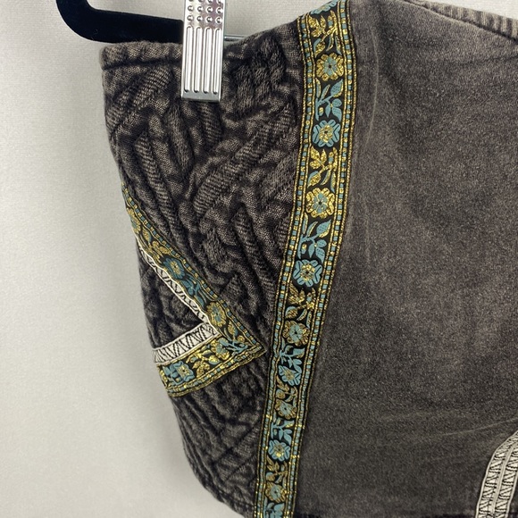 Anthropologie ecoté Bohemian Mineral Wash Metallic Ribbon Cropped Tube Top - L - Picture 3 of 11